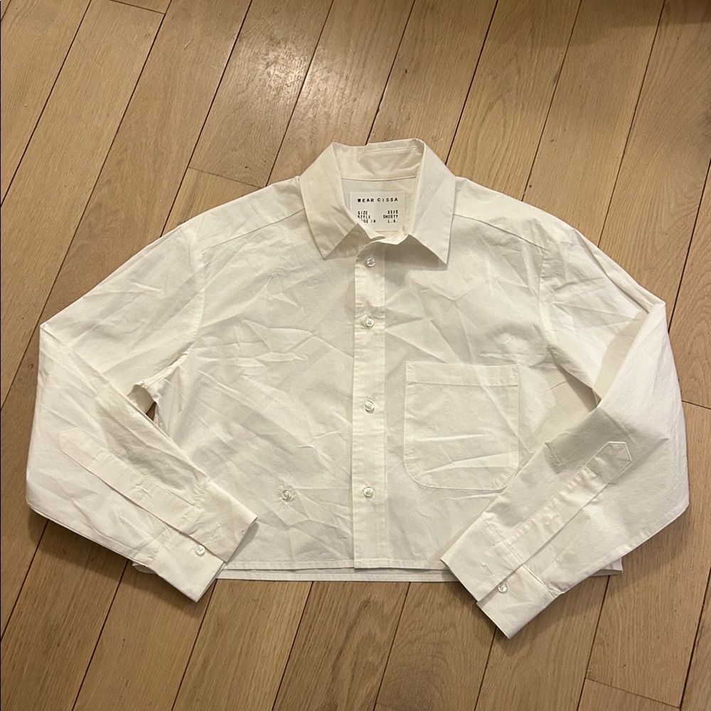 CISSA THE SHORTY SHIRT IN OPTIC WHITE XSMALL SMALL - Picture 2 of 4